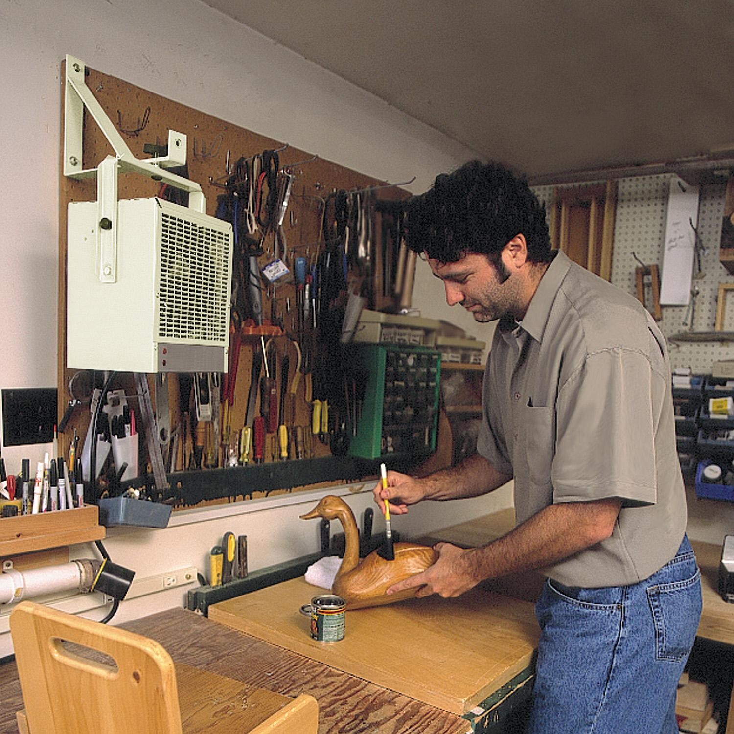 Dimplex 9-Inch Garage/Workshop Heater - Brushed Stainless Steel - DGWH4031 - Lifestyle thumbnail