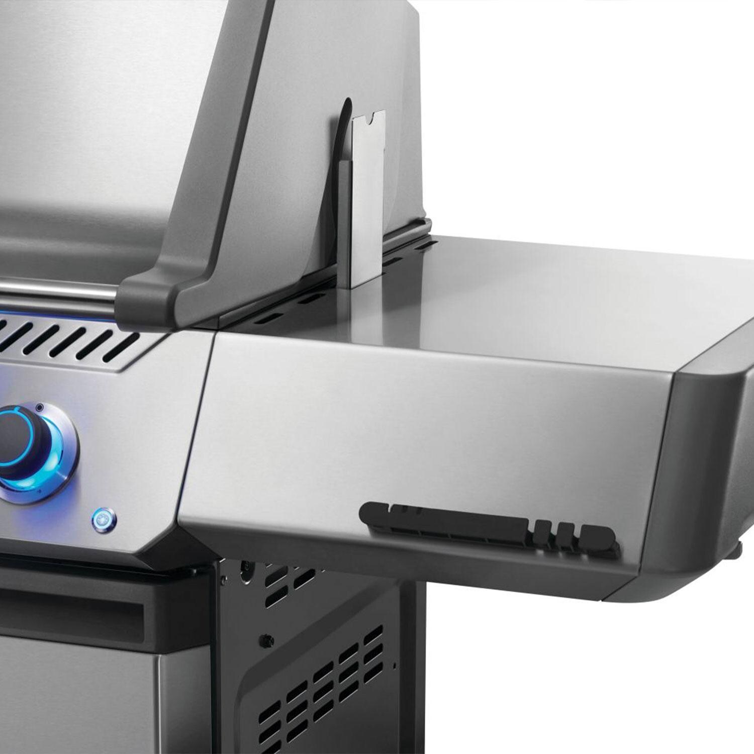 Napoleon P500VRSIBNSS Prestige 500 Propane Gas Grill w/ Infrared Side & Rear Burner - Stainless Steel - Shelf - Detail thumbnail