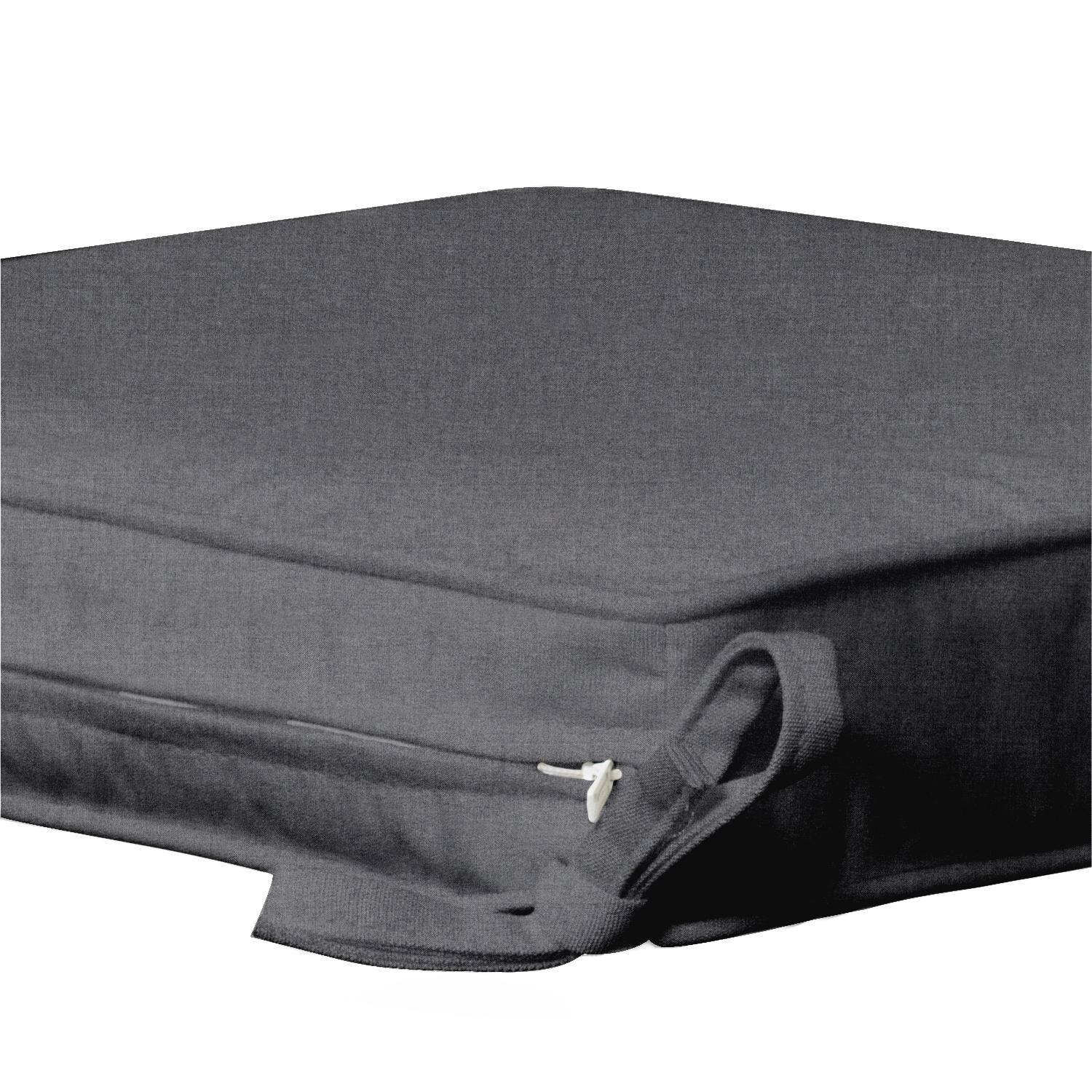 Sunbrella Cast Slate Large Outdoor Replacement Seat Cushion W/ Piping By UltimatePatio.com - Zipper and Tie Detail thumbnail