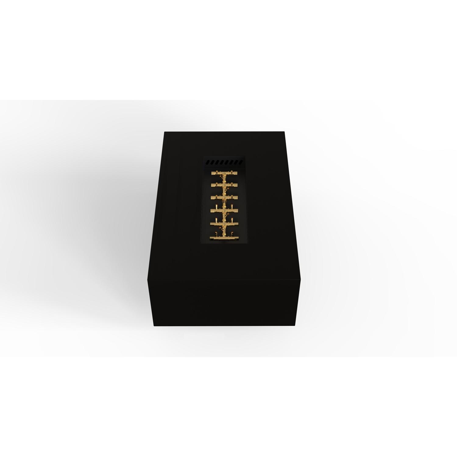 AON 48 x 30 Inch Rectangular Powder Coated Steel Natural Gas Fire Pit Table W/ Mercury Ignition in Black By Warming Trends - Top Angled View - White Background thumbnail