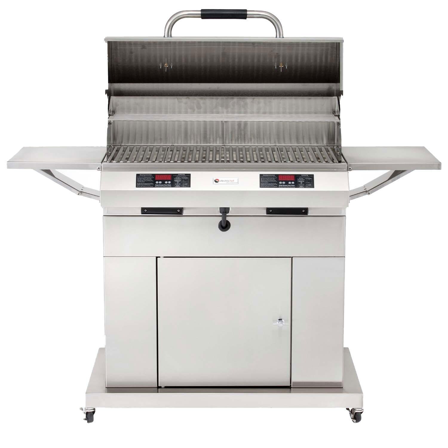 ElectricChef 4400-EC-448-CB-D-32 4400 Series 32-in Closed Base Electric Grill w/ Dual Temp. Control - Lid Open - White Background thumbnail