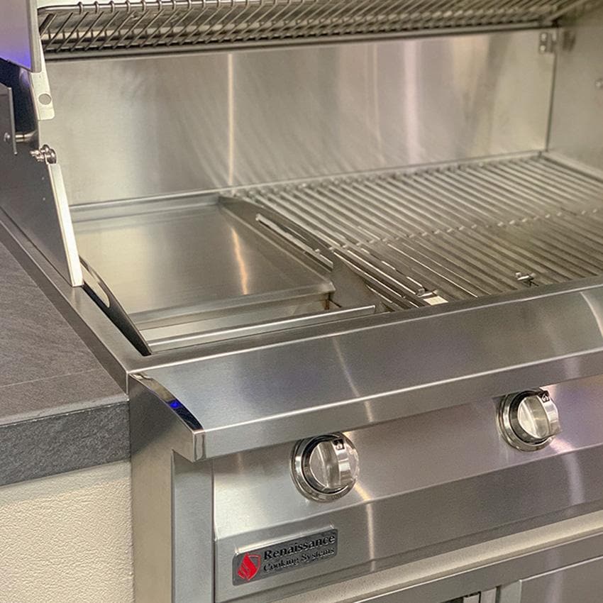 Le Griddle ASG2 Dual Plated Stainless Steel Griddle for ARG Grills - Installed - Lifestyle thumbnail