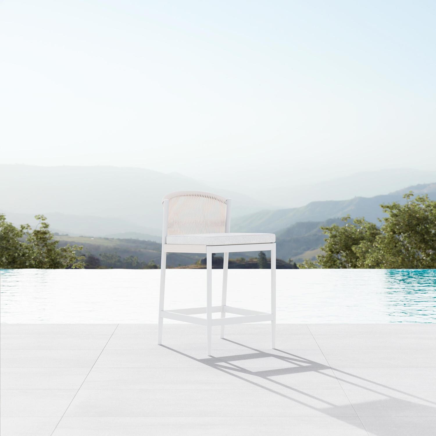 Azzurro Living Catalina Woven Rope Counter Stool in Sand/Cloud - Lifestyle thumbnail