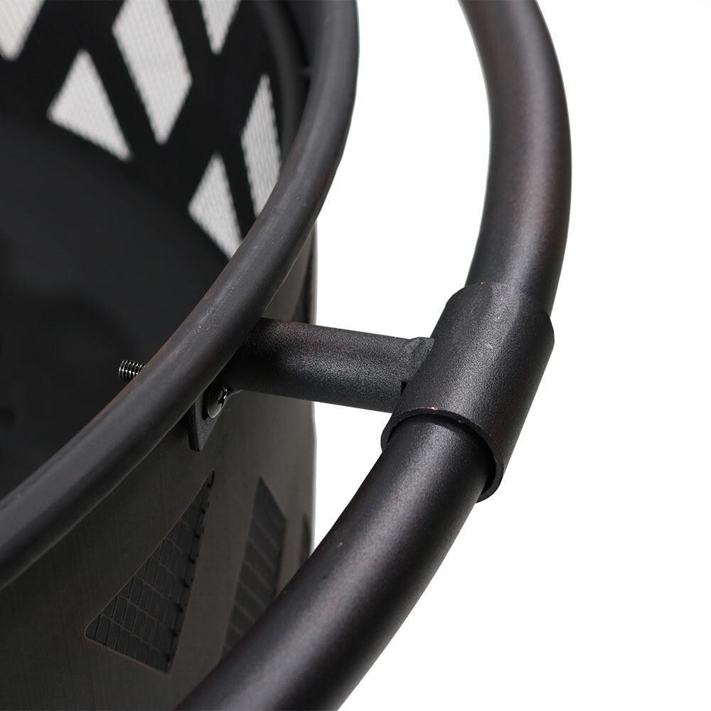 Ultimate Patio 36-Inch Steel Crossweave Wood Burning Fire Pit - Close-Up thumbnail