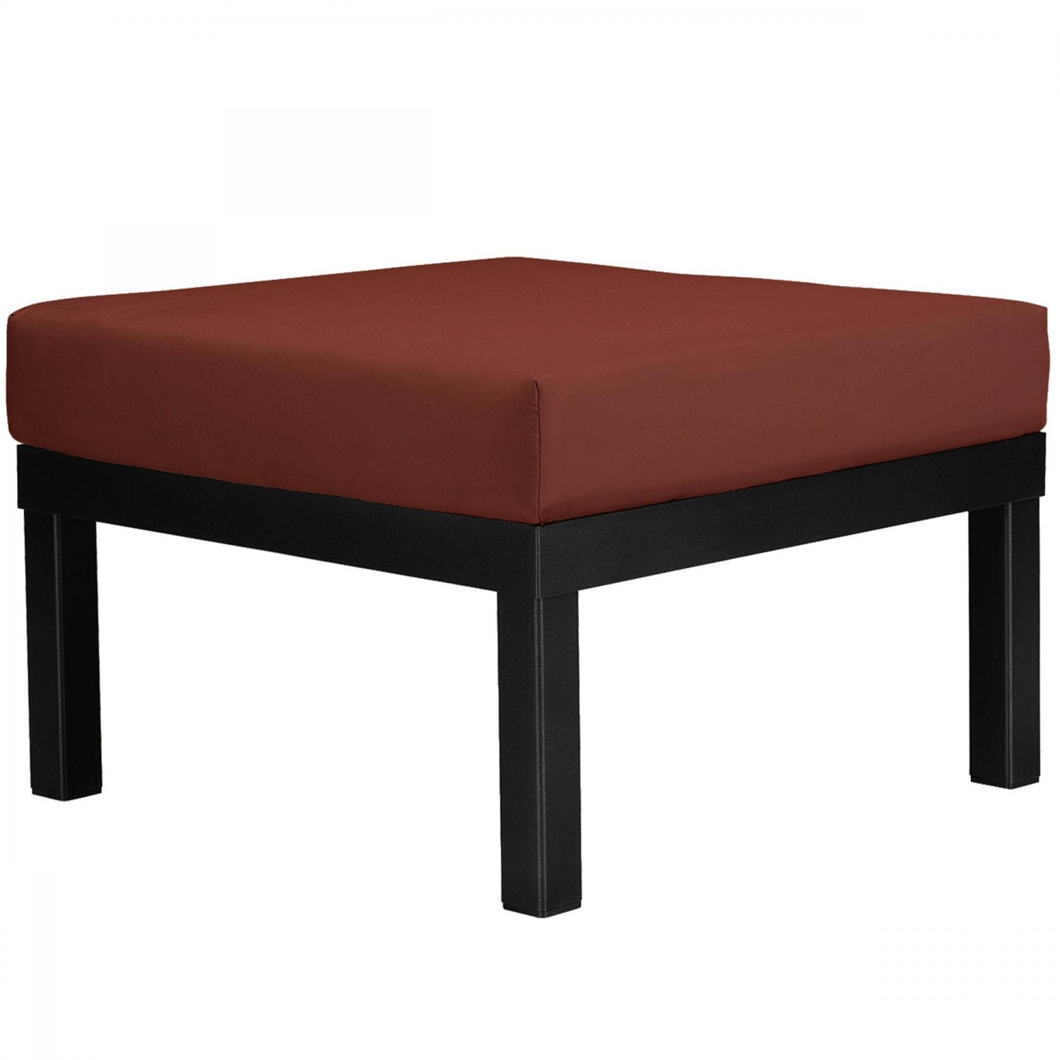 Ashbee Aluminum Patio Ottoman By Telescope Casual - Textured Black/Crimson