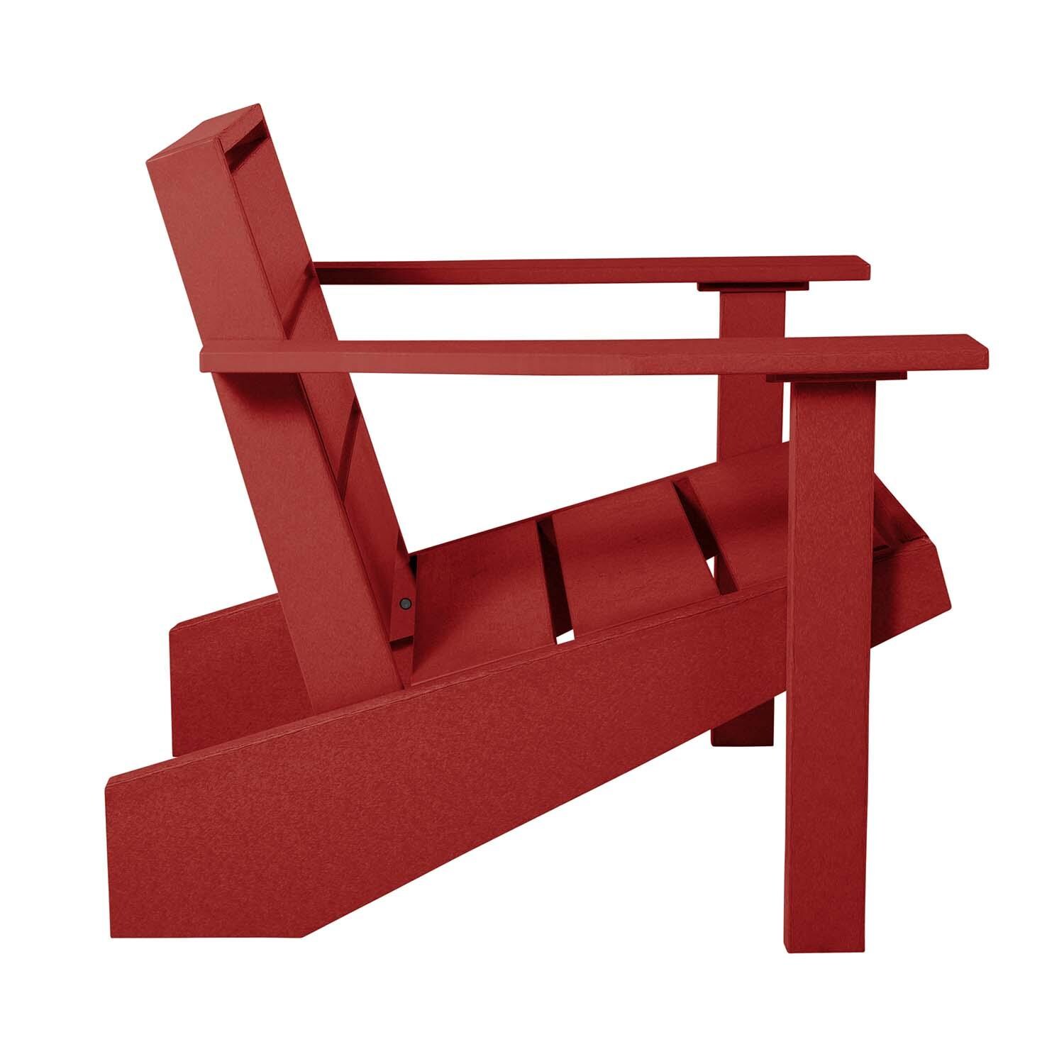 Hazel Cove Recycled Plastic Adirondack Chair in Boathouse Red by Lakeview Outdoor Designs - Side View - White Background thumbnail