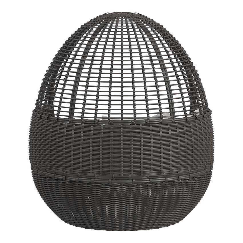 Cabo Resin Wicker Daybed in Kahlua/Soothe Pearl by Sunset West - Rear - White Background thumbnail