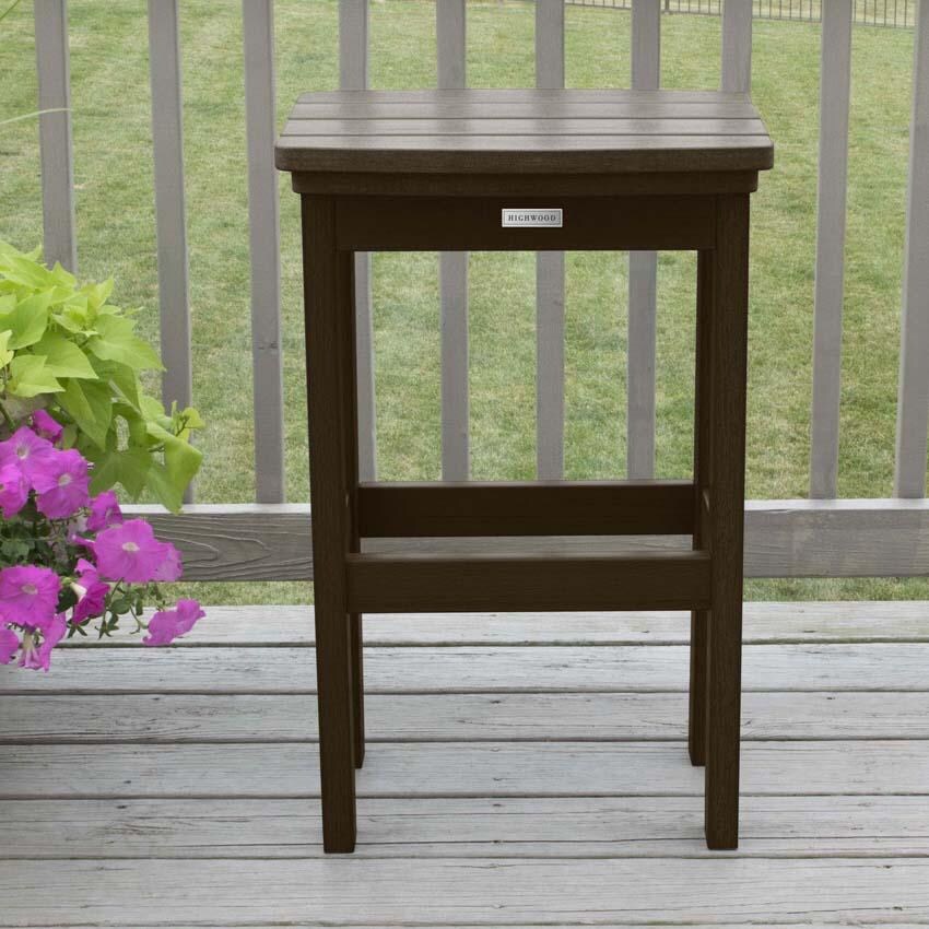 Hart Lane Recycled Plastic Bar Stool in Weathered Acorn by Lakeview Outdoor Designs