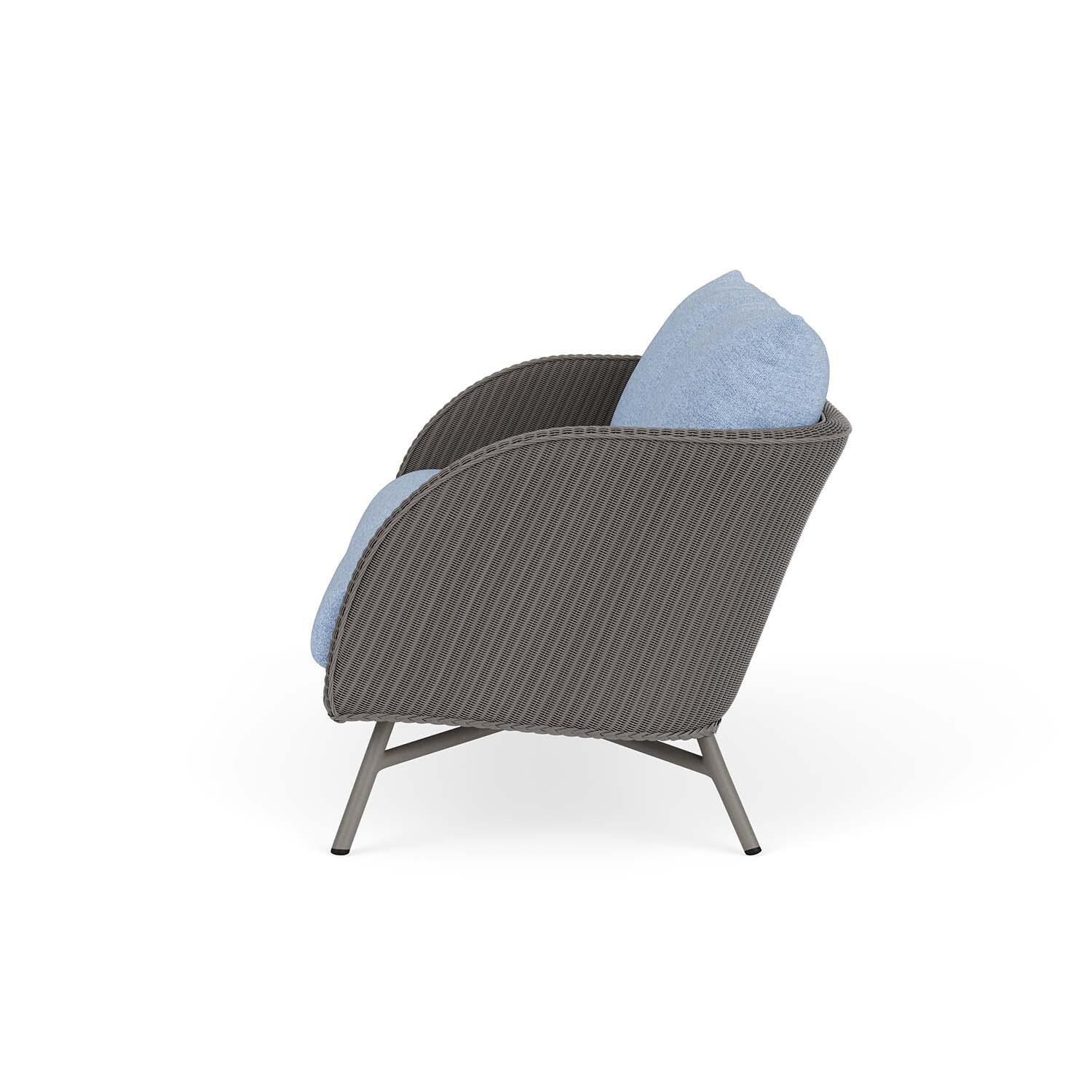 Lloyd Flanders Essence Loveseat W/Demo Skyway Fabric - Pewter Finish - Side thumbnail