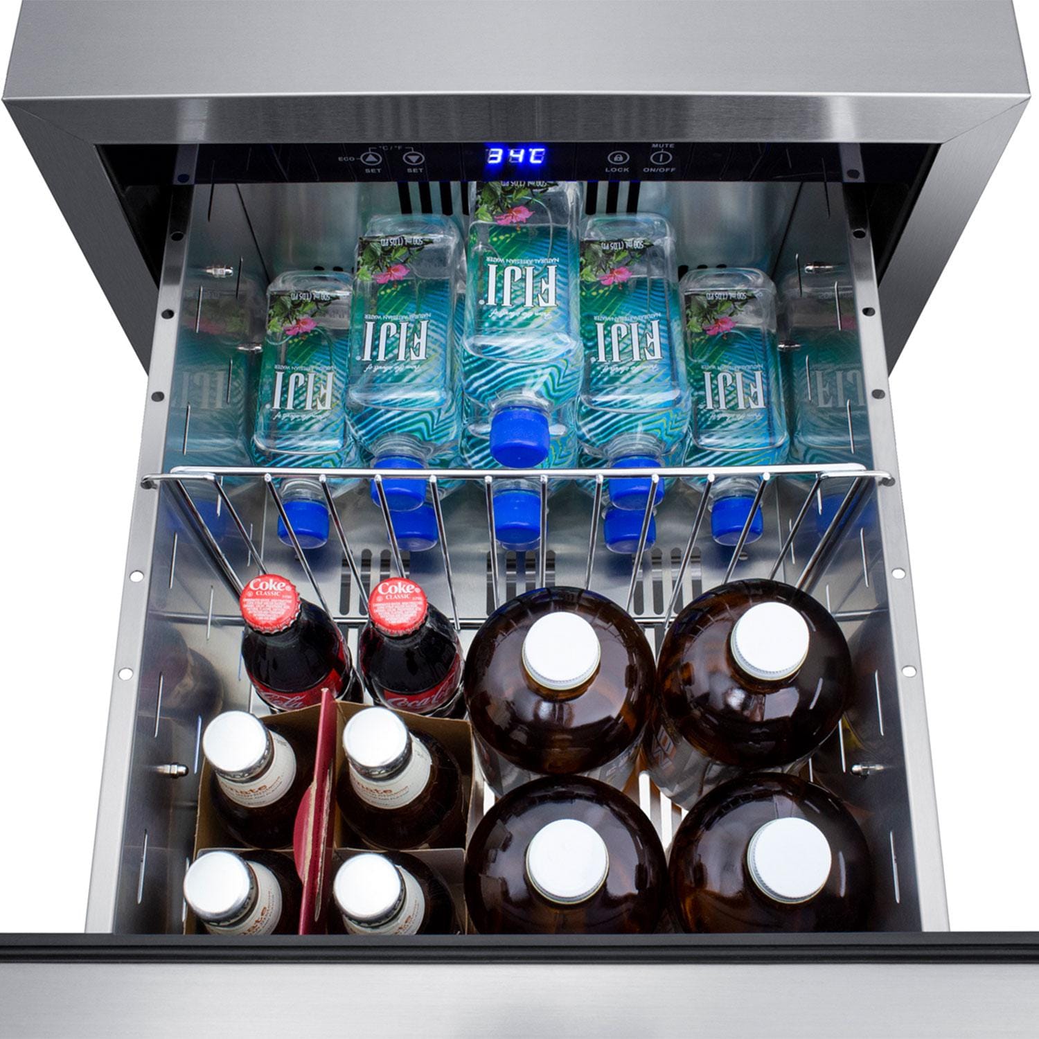 Summit SPR182DOSH34 18-Inch 2-Drawer Refrigerator - Filled W/ Frigerated Products thumbnail