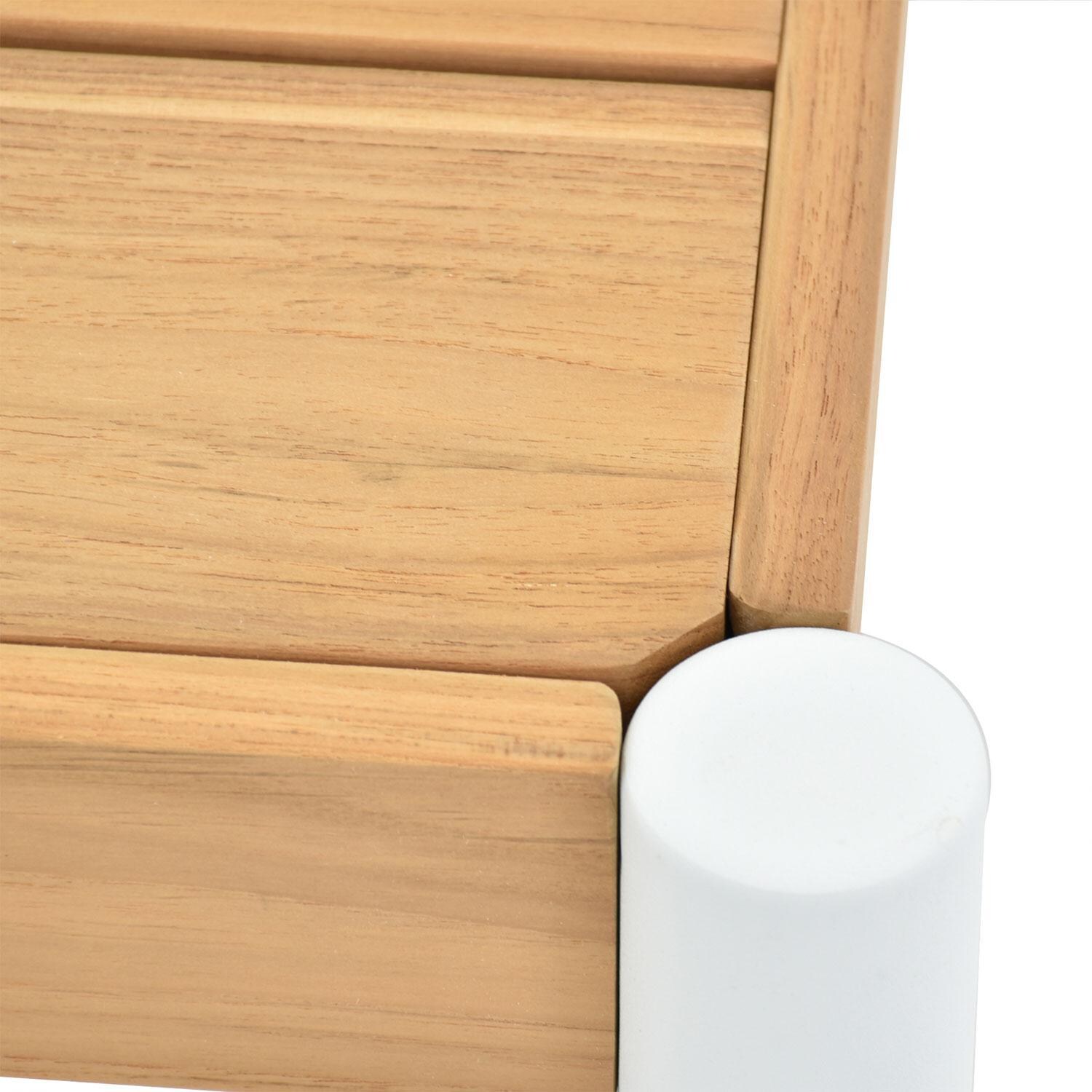 Carrolton 35 Inch Aluminum Coffee Table by Lakeview Outdoor Designs - Teak Material - Detail thumbnail