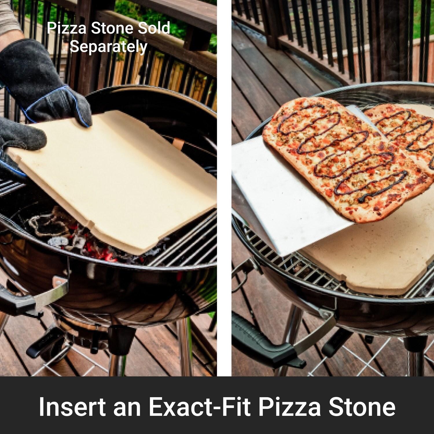 Broil King 401110B Kettle 22 1/2-in Crown Charcoal Grill - Black - Insert an Exact-Fit Pizza Stone - Detail thumbnail