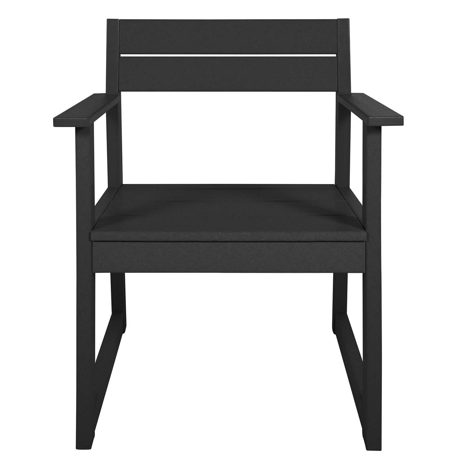 Hazel Cove Recycled Plastic Dining Arm Chair in Black Sand by Lakeview Outdoor Designs - White Background thumbnail