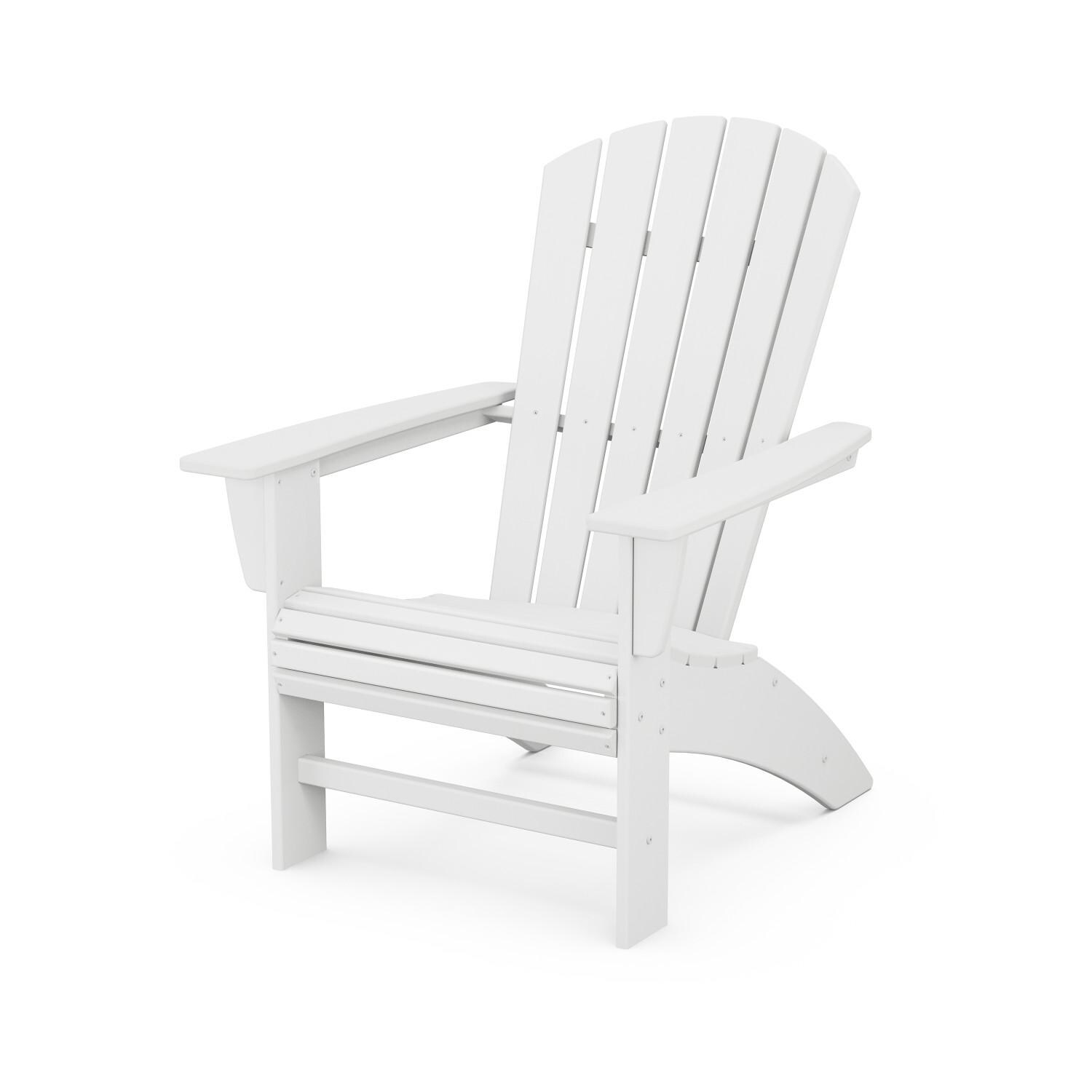 POLYWOOD AD610WH Nautical Curveback Adirondack Chair - Angled View thumbnail