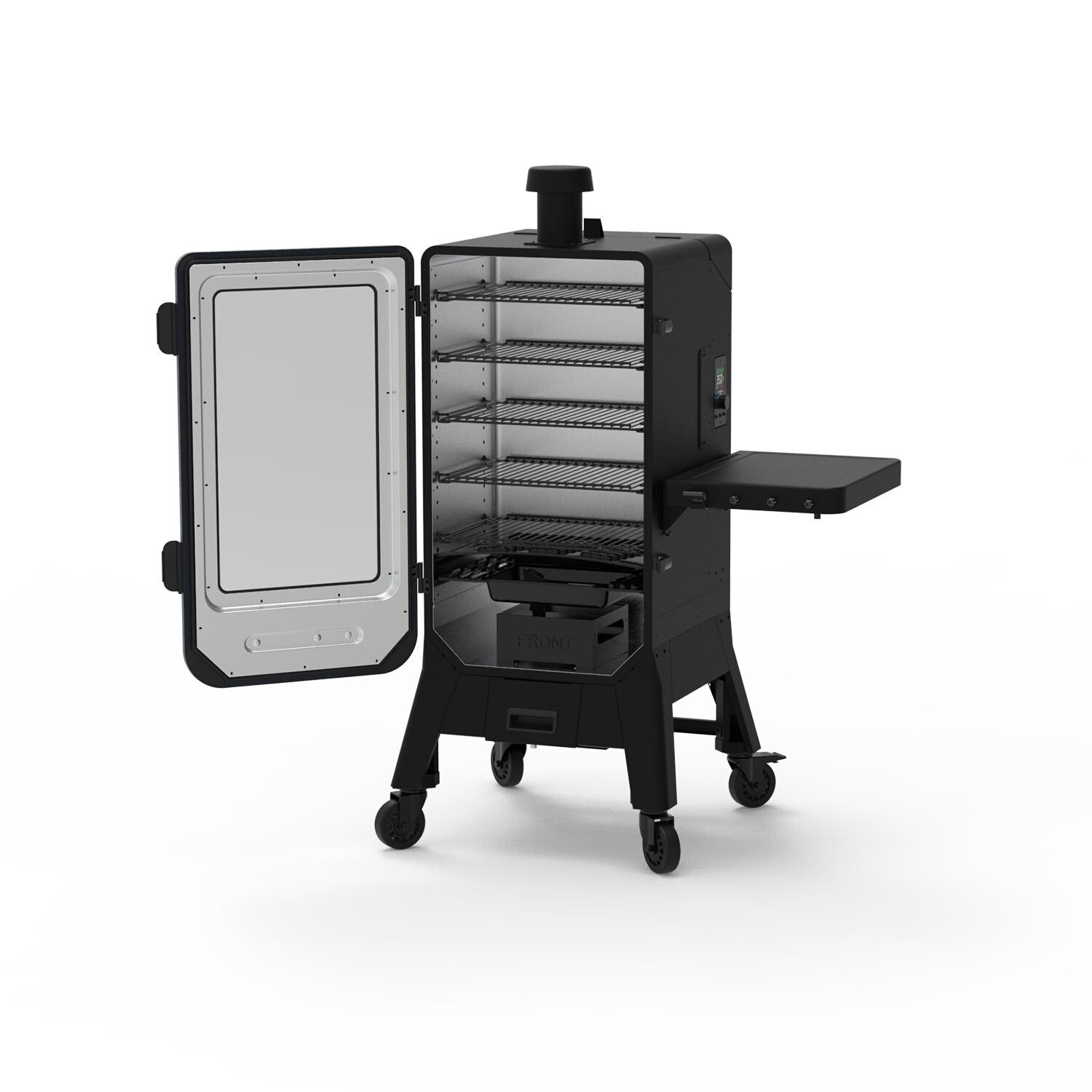 Pit Boss 11114 Navigator 3-Series Vertical Pellet Smoker - Open - White Background thumbnail