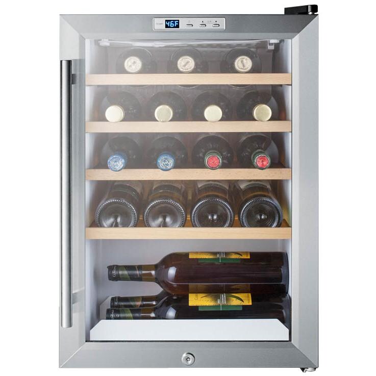 Summit 2.5 Cu. Ft. 22 Bottle Countertop Commercial Wine Cooler - Stainless Steel - Full thumbnail