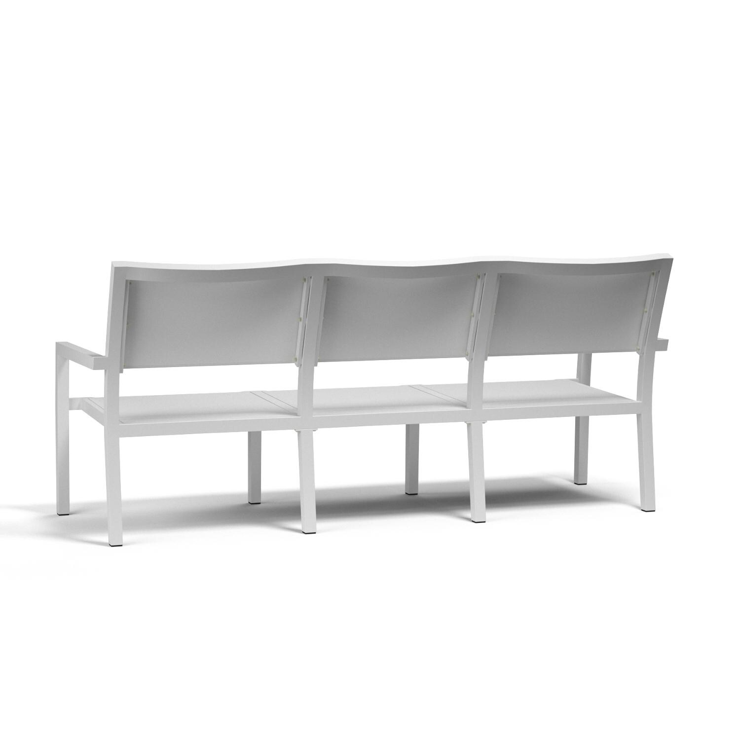 Sunset West - 1101-23 - Naples Aluminum Patio Sling Sofa W/ Textilene Frost Sling - Rear View thumbnail