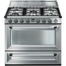 Smeg Victoria 36-Inch 5-Burner Dual Fuel Range - Stainless - TRU90X image