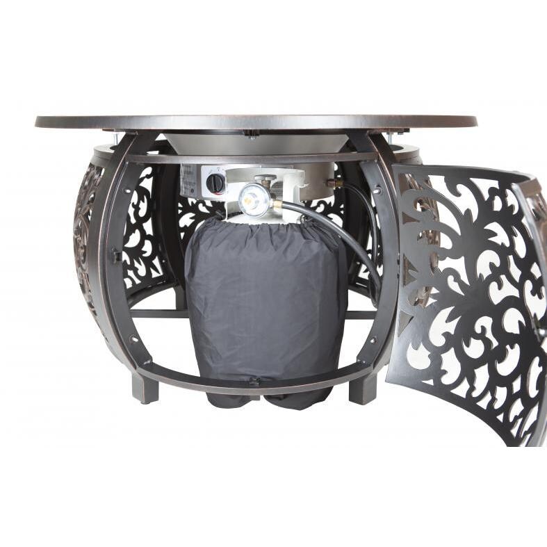 Fire Sense Toulon 40 Inch 50 000 Btu Propane Oval Fire Pit Table Cast Aluminum 62198 Bbqguys