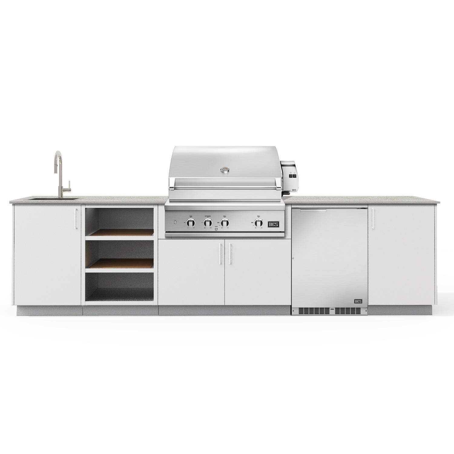 Urban Bonfire B-Eclipse-36-DCS-Keon-Chantilly Eclipse 36 Outdoor Kitchen w/ DCS Propane Grill, Sink, Refrigerator, Keon Countertop & Chantilly Finish thumbnail