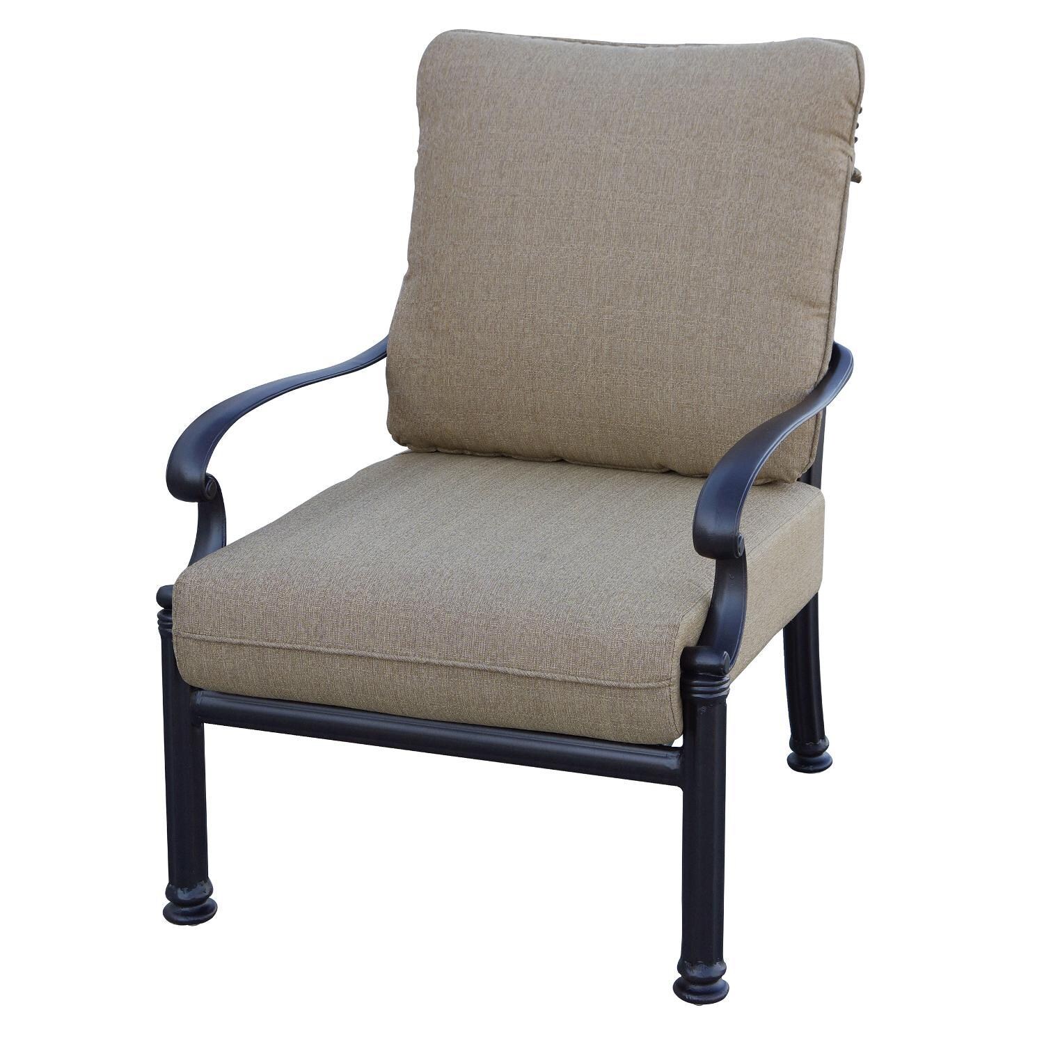 Darlee B/201018-6PC-60AB Santa Barbara Cast Aluminum Club Chair W/ Sesame Cushions thumbnail