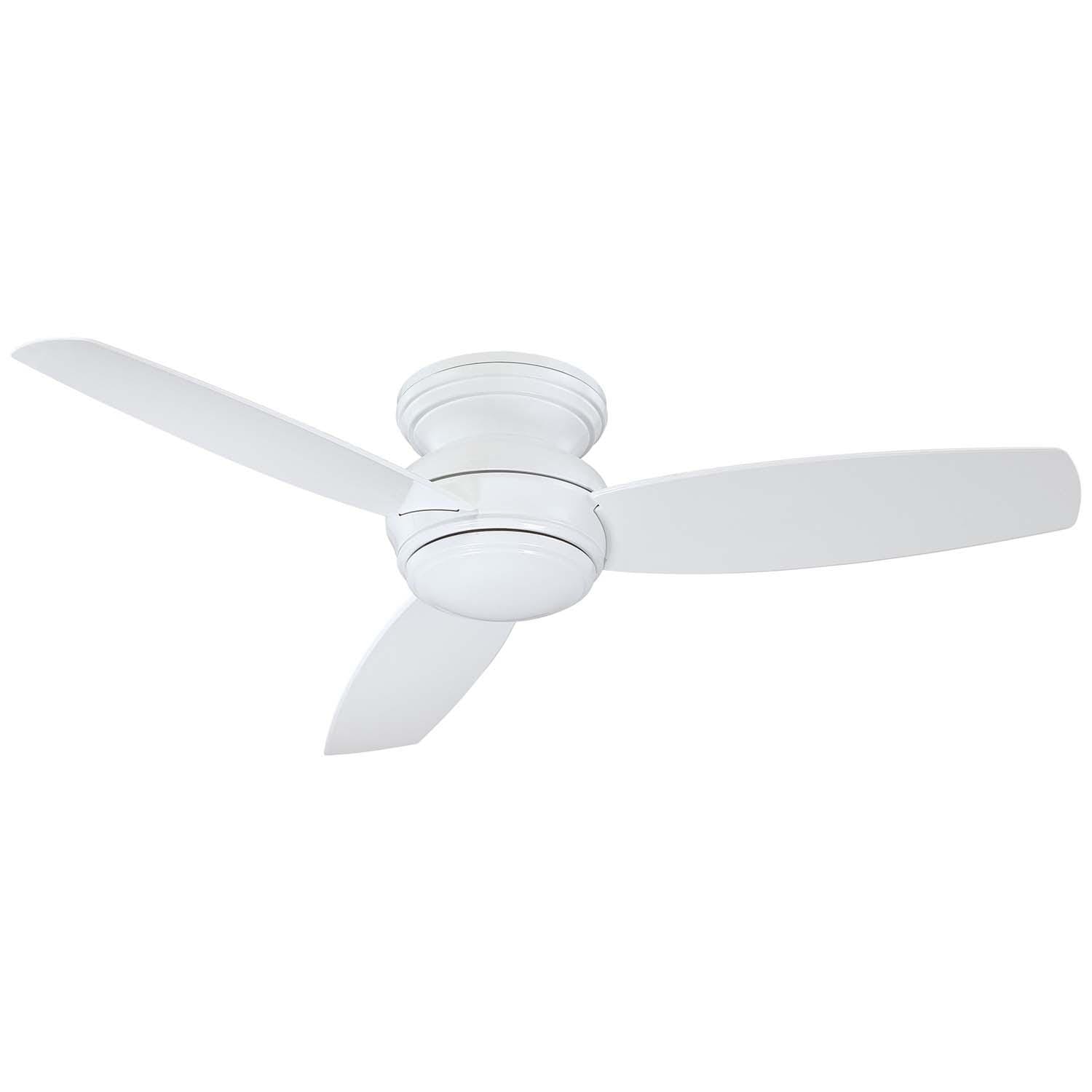 Minka-Aire F594L-WH Traditional Concept 52-Inch 3-Blade LED Ceiling Fan in White Finish w/ White Blades & Opal Glass - With Cap thumbnail