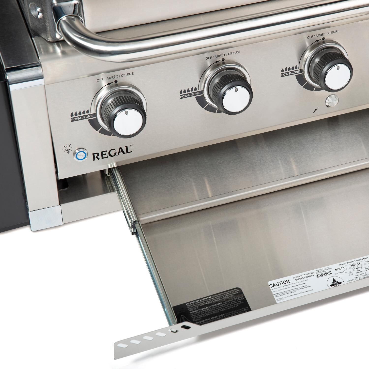 Broil King 886717 Regal S520 5-Burner Built-In Natural Gas Grill - Stainless Steel - Slide Out Drip Tray thumbnail