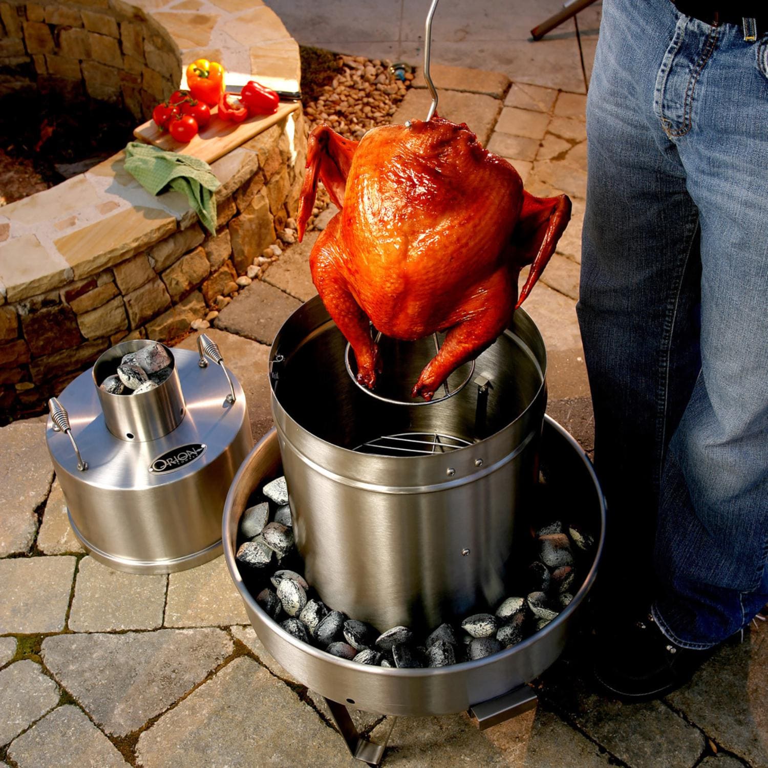 Orion Cooker OCC101 19 - Inch Original Charcoal Smoker - In Use thumbnail