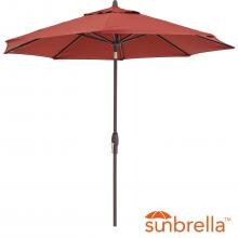 9 Ft. Octagonal Aluminum Auto Tilt Patio Umbrella W/ Crank Lift By Lakeview Outdoor Designs - Bronze Frame / Sunbrella Canvas Henna Canopy image