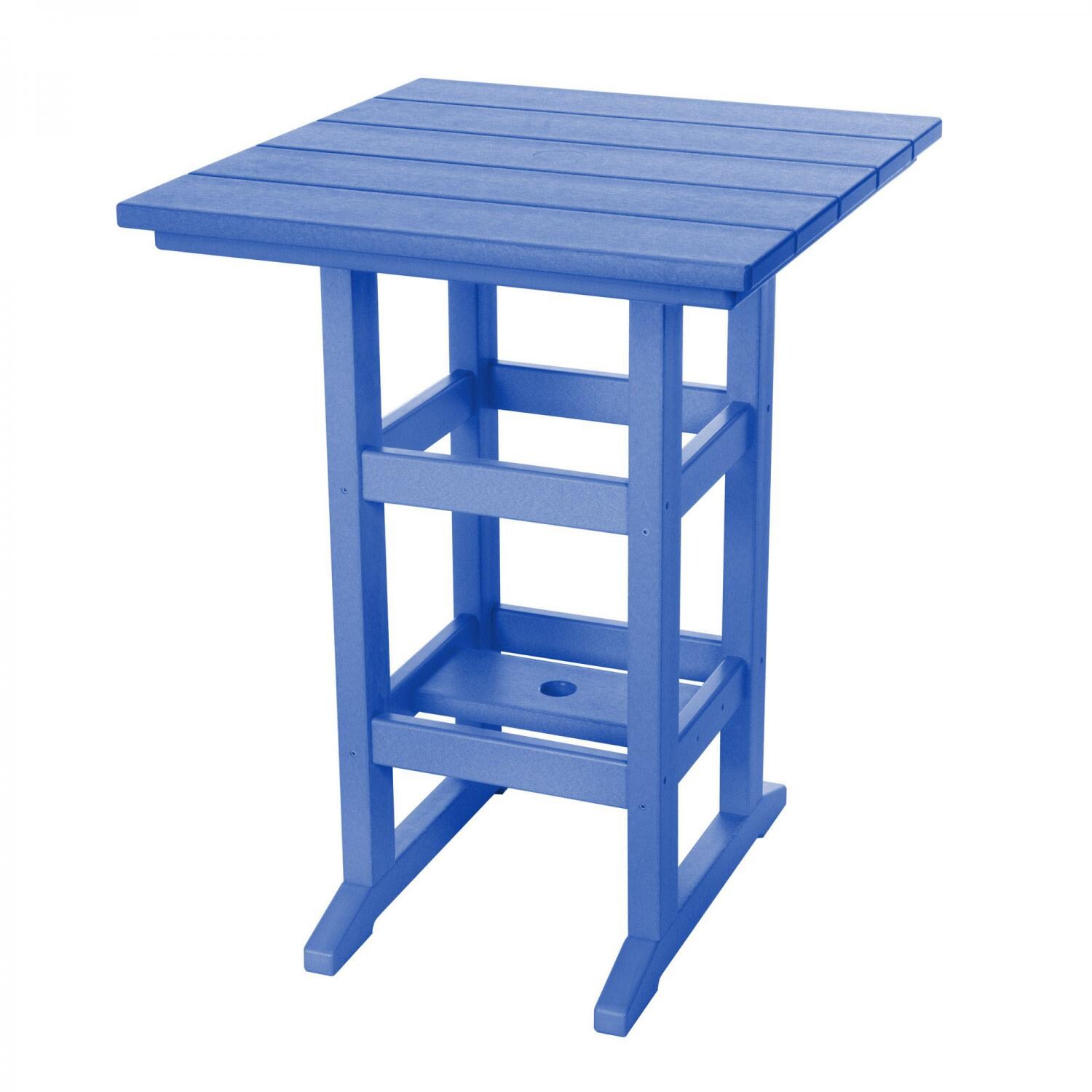 Pawleys Island Poly Lumber Counter Height Square Patio Bar Table - Blue thumbnail