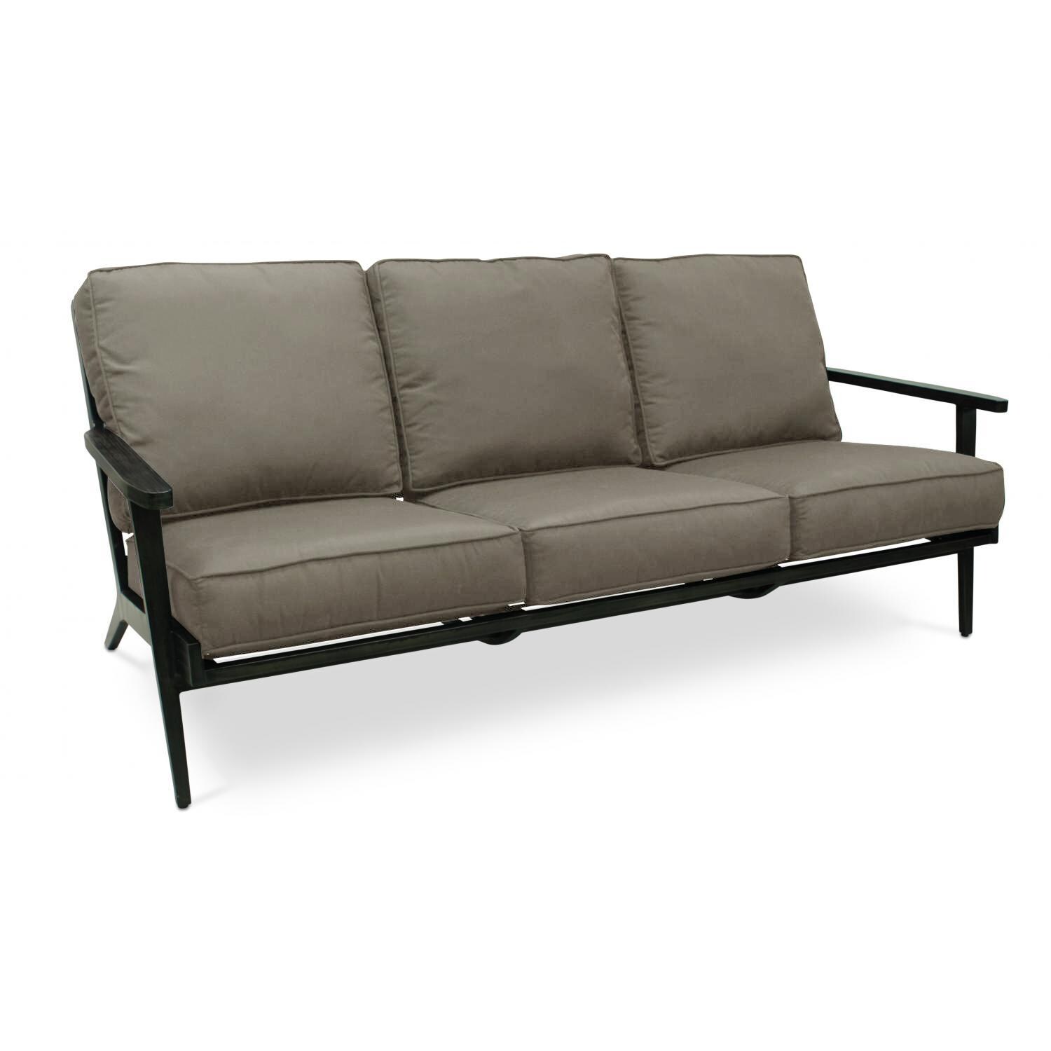 Plank & Hide Adeline Aluminum Patio Sofa W/ Sunbrella Spectrum Graphite