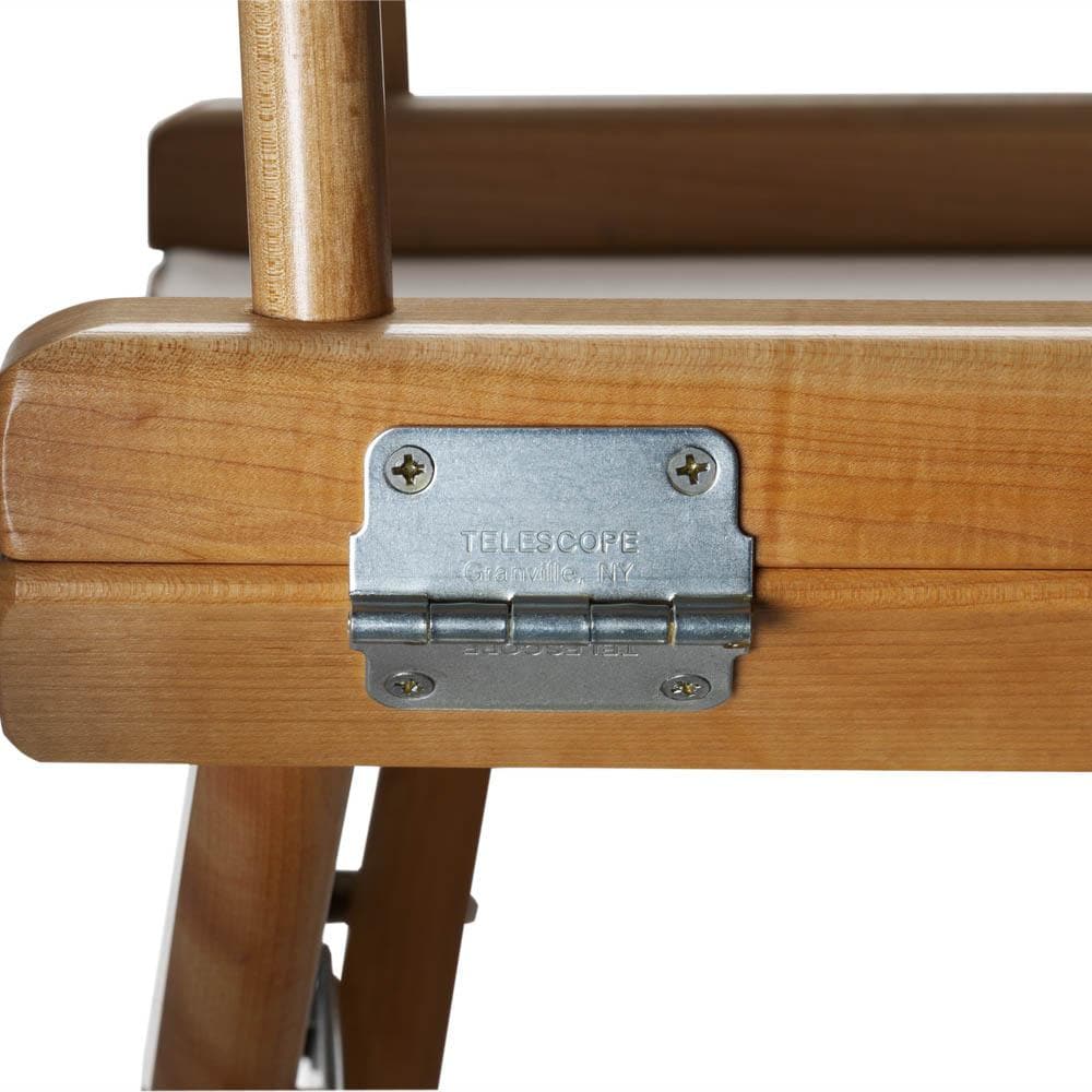 World Famous Dining Height Director Chair By Telescope Casual - Hinge Detail (Shown in White With Varnish Finish)
