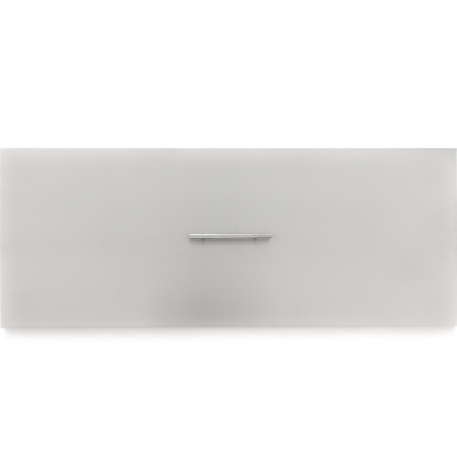 BBQGuys Signature Series 33-Inch Rectangular Pan Cover - Stainless Steel - Top View thumbnail