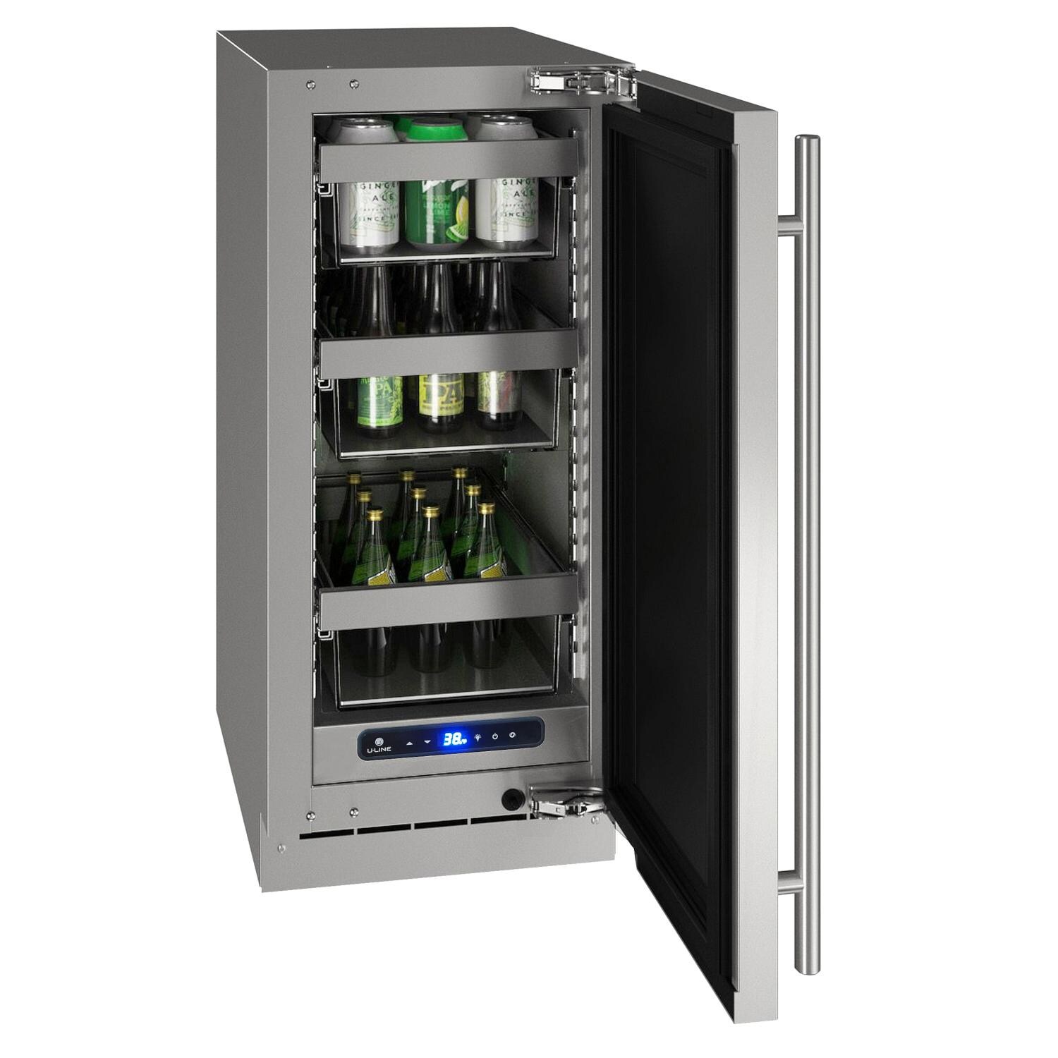 U-Line UHRE515-SS01A 5 Class 15-Inch 2.9 Cu Ft. Compact Refrigerator - Stainless Steel - Open Stocked View thumbnail