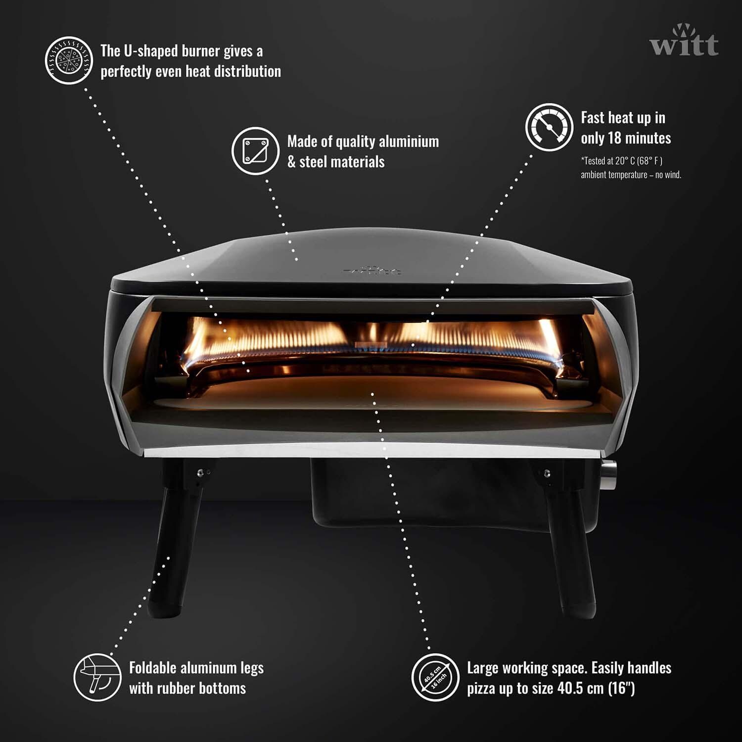 Witt 80650059 Etna Fermo Propane Pizza Oven - Matte Black - Detail thumbnail