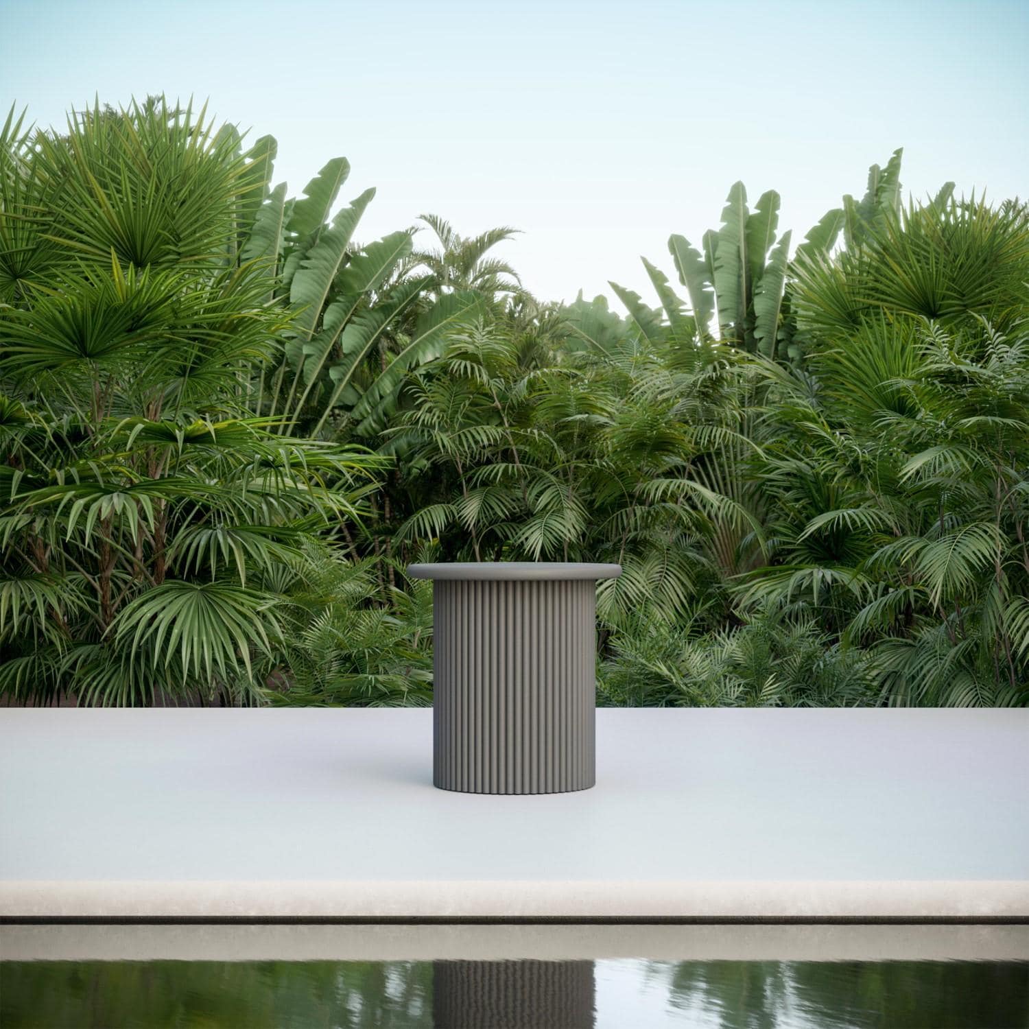Azzurro Living Palma Aluminum End Table in Charcoal by - PMA-A16ST