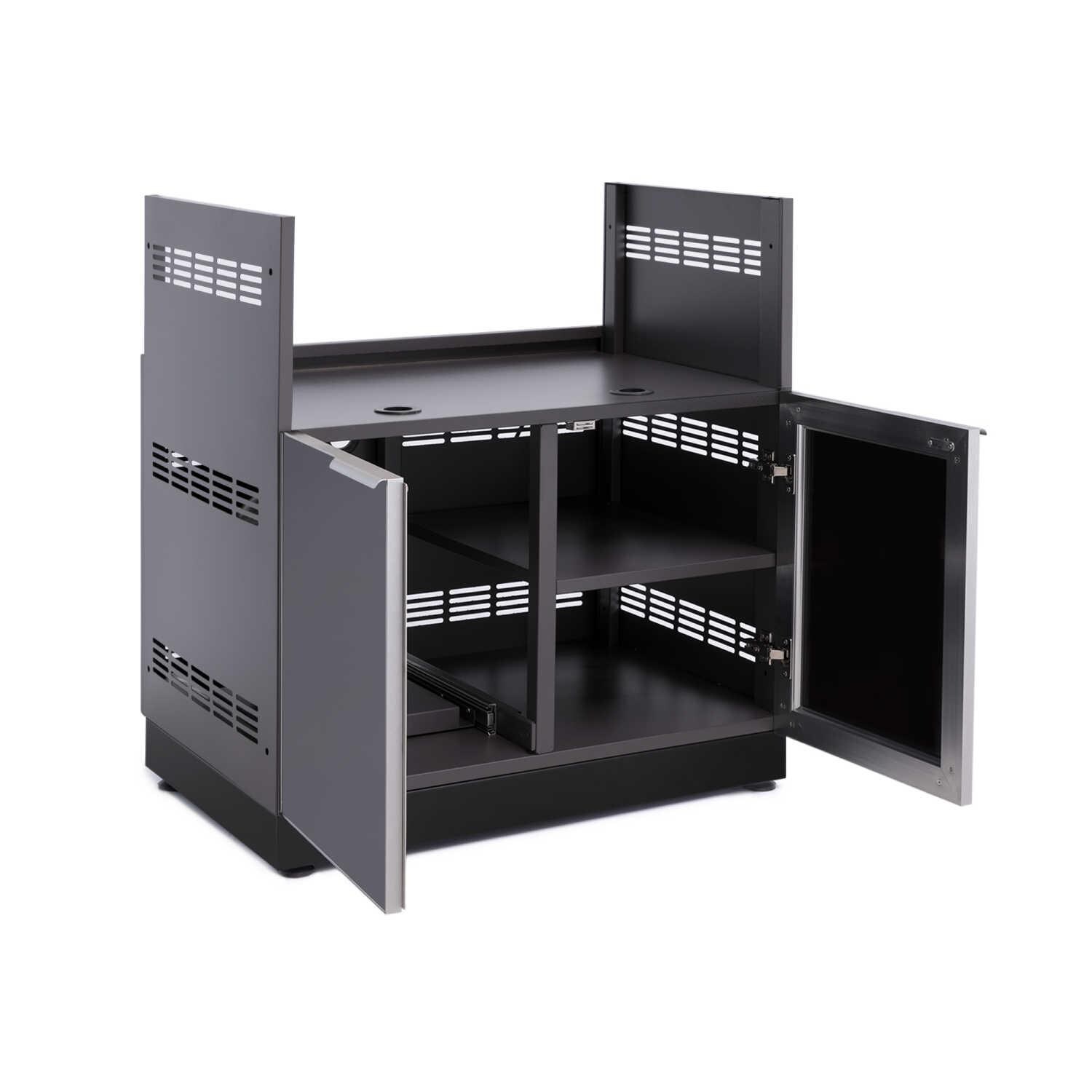 NewAge Outdoor Kitchen 40-Inch Aluminum Insert Grill Cabinet In Coastal Gray - Cabinet Interior View thumbnail
