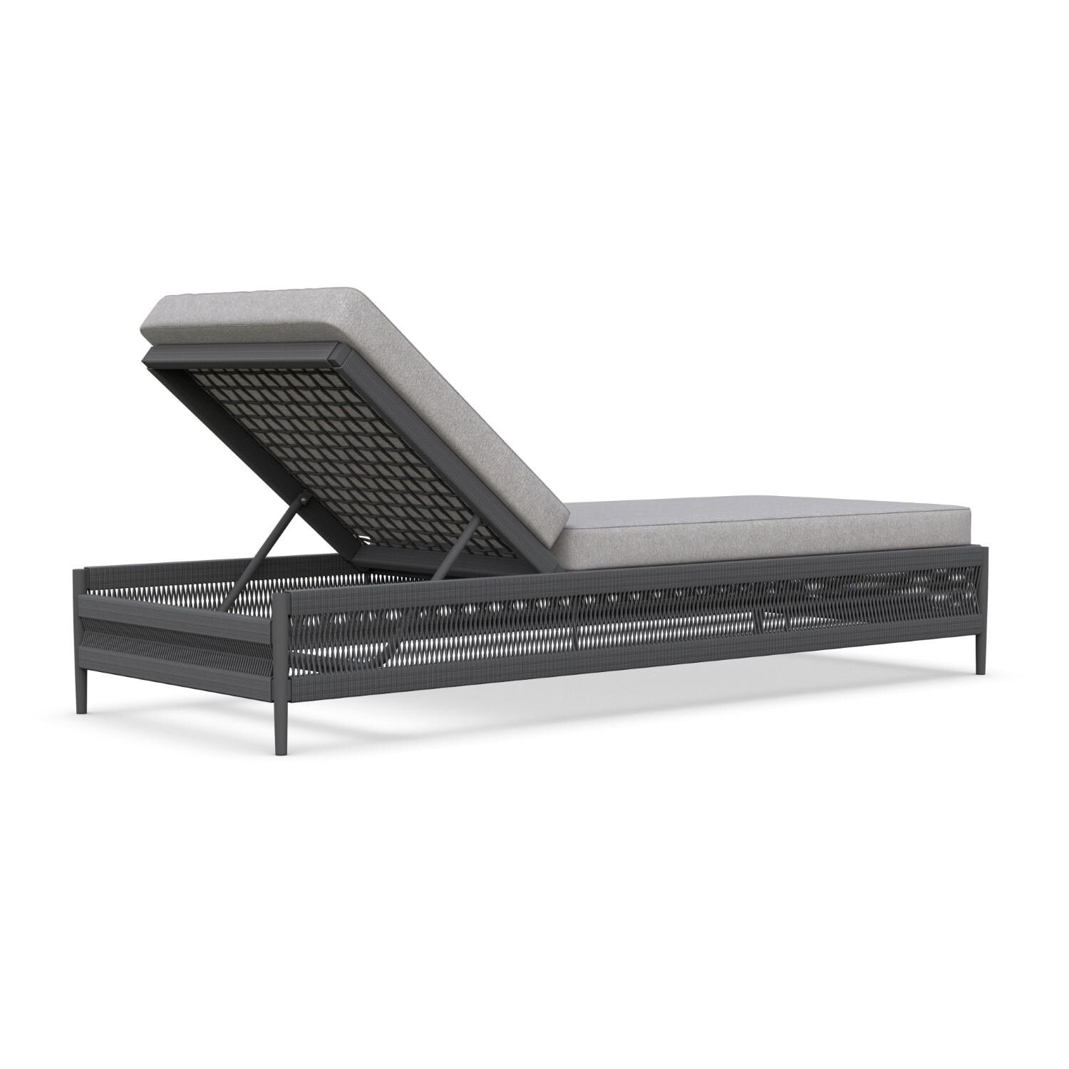 Azzurro Living CAT-R07L1-CU Catalina Woven Rope Lounge Chair in Ash/Fog - Back - White Background thumbnail