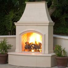 American Fyre Designs Phoenix 63-Inch Outdoor Natural Gas Vent-Free Fireplace - Cafe Blanco image