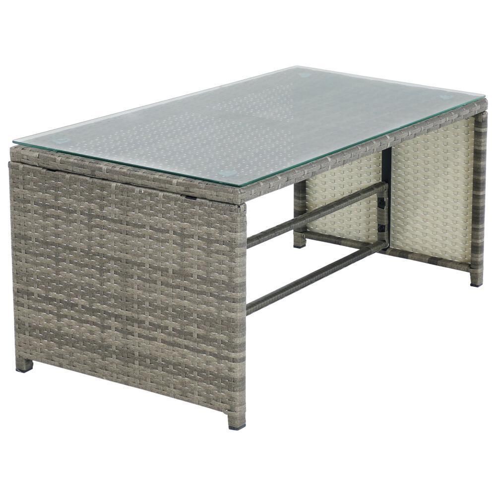 Ultimate Patio Outdoor Patio Sectional Sofa Set W/ Cushions - Coffee Table - White Background thumbnail