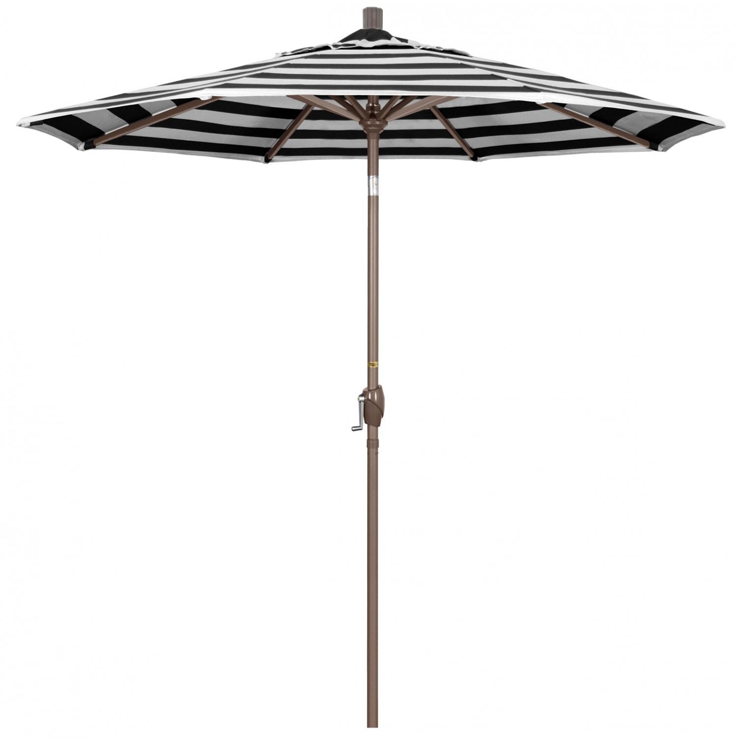 California Umbrella Pacific Trail Series 7.5 Ft Octagonal Aluminum Push Button Tilt Patio Umbrella W/ Crank Lift - Champagne Frame / Sunbrella Cabana Classic Canopy thumbnail