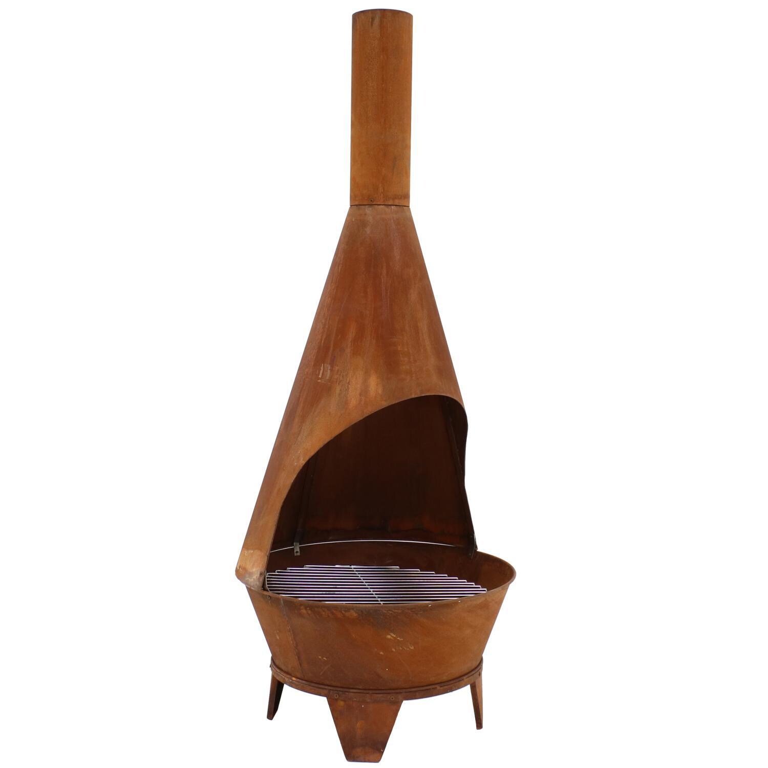 Ultimate Patio 72-Inch Steel Wood Burning Chiminea - Side View thumbnail