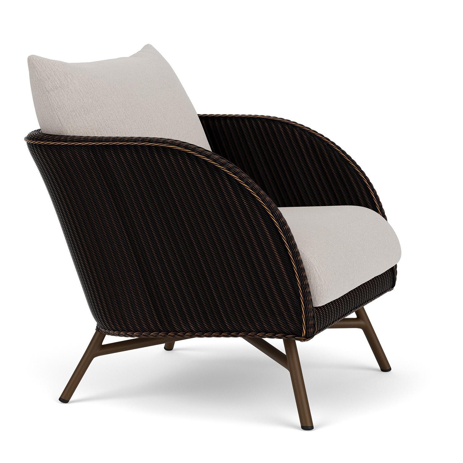 Lloyd Flanders Essence Lounge Chair W/Remy Cloud Fabric - Mink Finish - Angled thumbnail