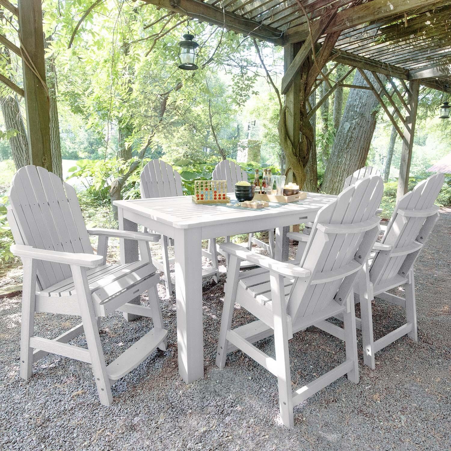 Dream Bay 7 Pc Rectangular Counter Height Dining Set in White By Lakeview Outdoor Designs - Lifestyle thumbnail