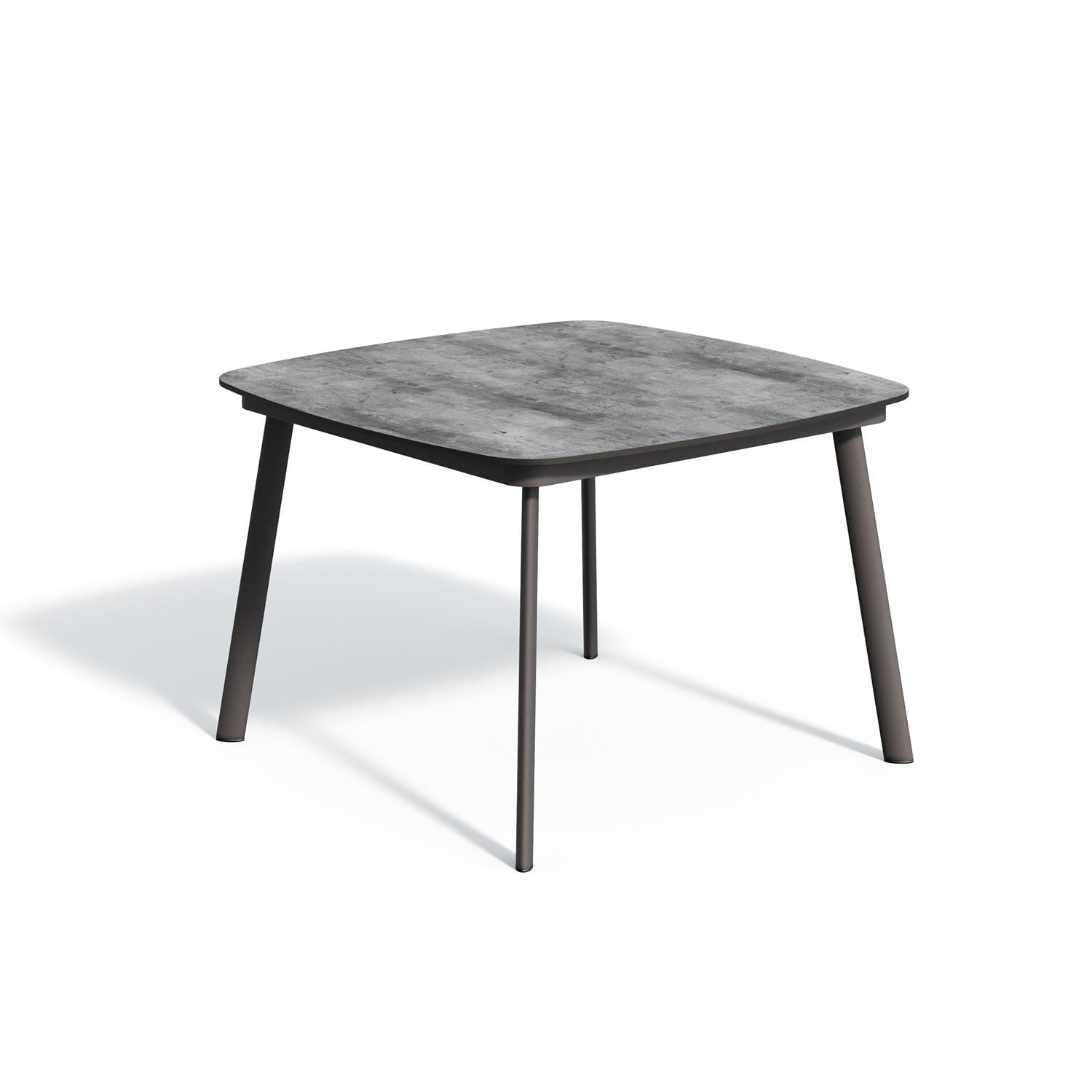 Eiland 45 Inch Carbon Aluminum Dining Table W/ Skyline HPL Table Top By Oxford Garden