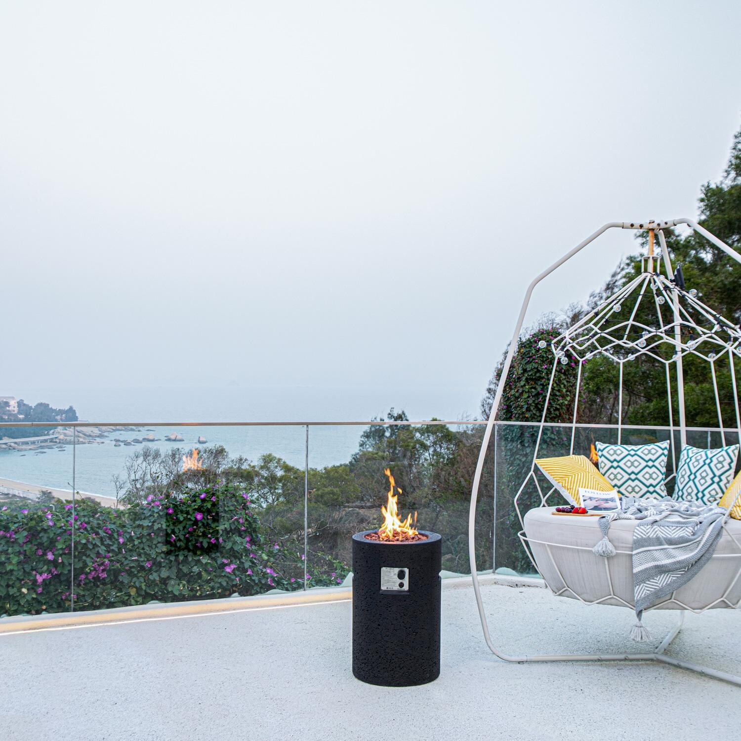 Elementi OFG602-LP Modeno Lava Tube 18-Inch Propane Fire Pit Enclosure - Landscape View thumbnail