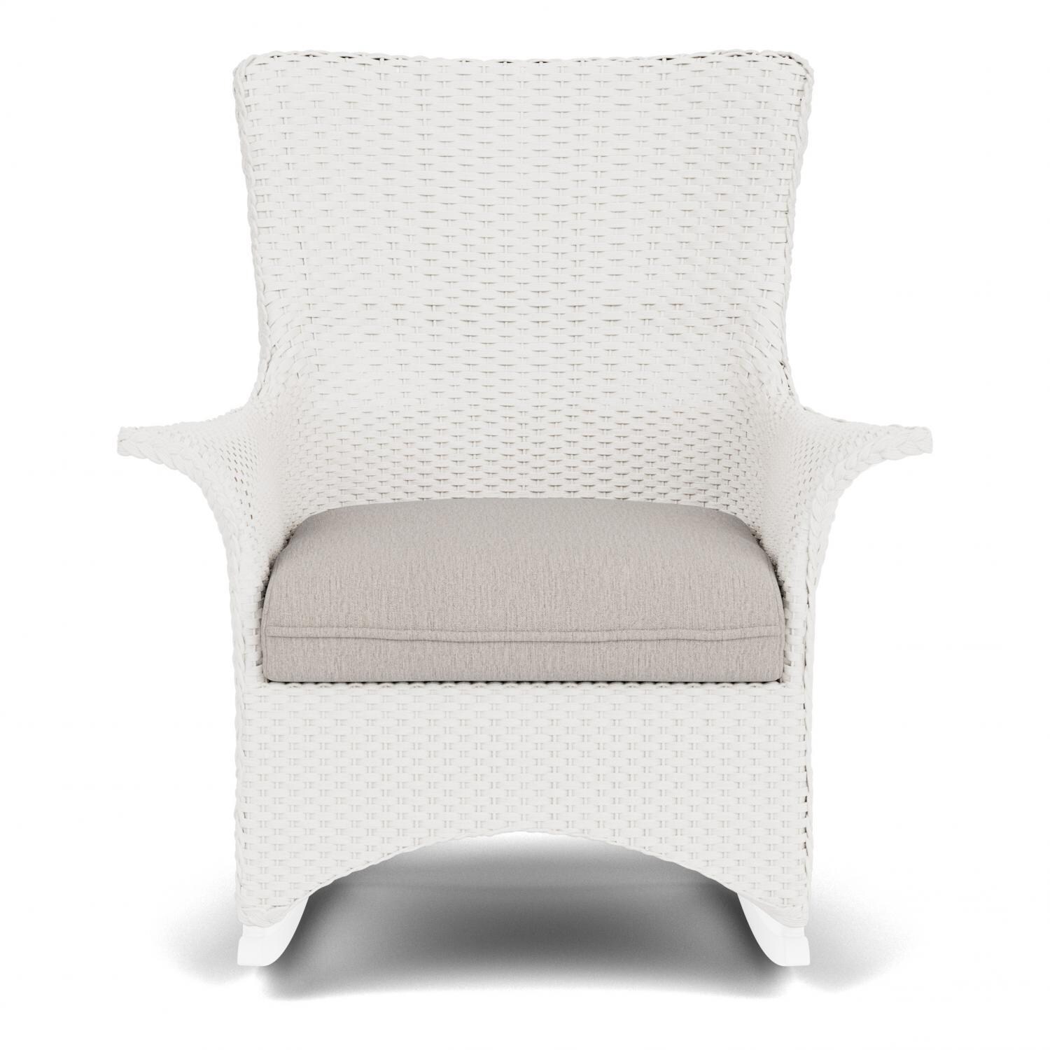 Mandalay Lloyd Loom Rocking Chair in White/Remy Cloud by Lloyd Flanders