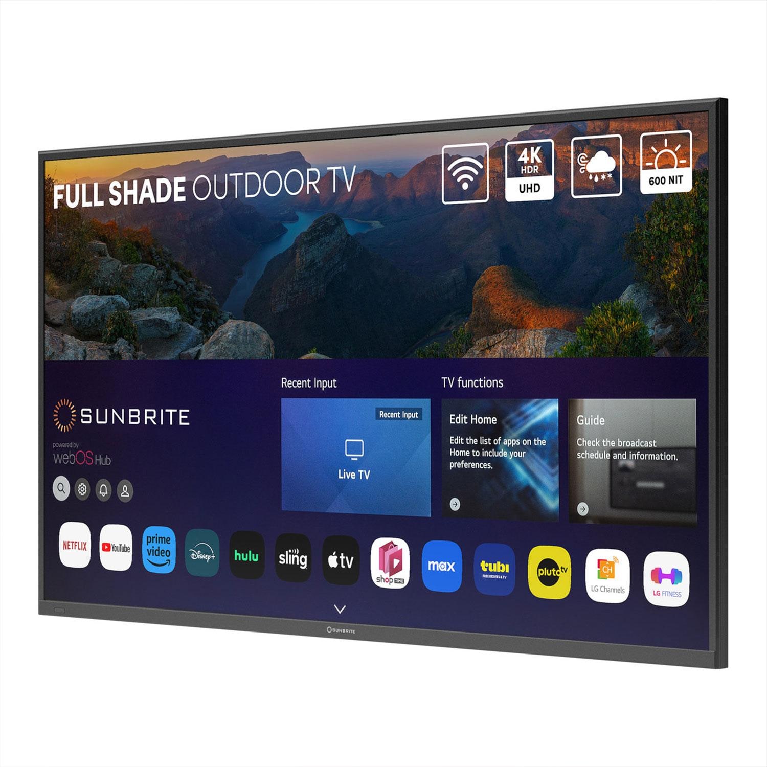 SunBriteTV SB-V4-65-BL Veranda 4 Series 65-in Full Shade 4K UHD HDR Outdoor TV - Angled - White Background thumbnail