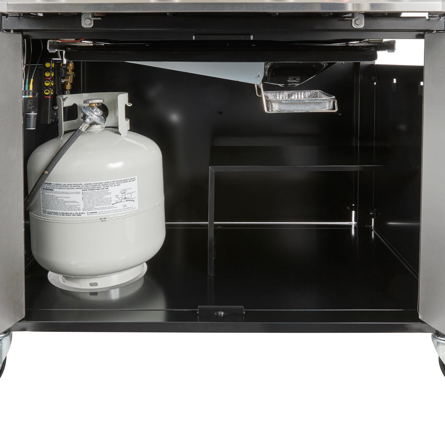 Weber GENESIS 36800001 SPX-435 Propane Gas Smart Grill with Sear Burner & Side Burner - Stainless Steel - Cart Storage - White Background thumbnail