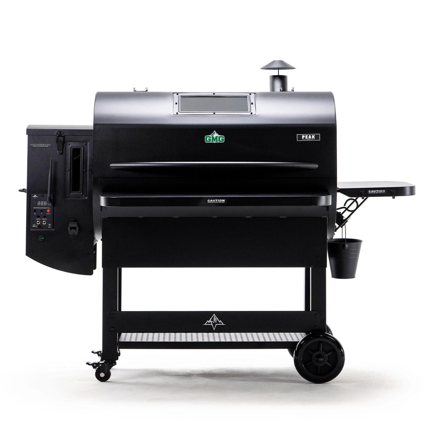Green Mountain Grills Peak Prime 2.0 WiFi Pellet Grill Bundle w/SideBurn & Cover - Grill - Lid Closed - White Background thumbnail